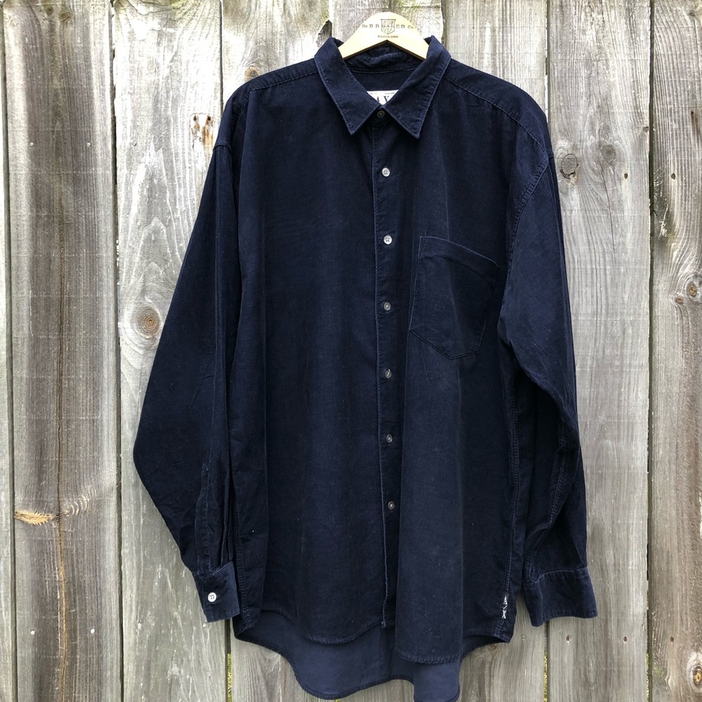 1990s Armani Exchange corduroy button up